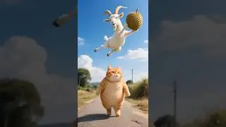 The cat eats the goat and the eagle🐈🐐 #ai #shorts #aivideo #shortvideo