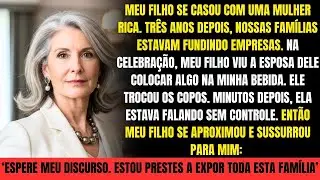 Meu filho viu a esposa pôr algo na minha bebida… e no discurso dele expôs toda a família dela.