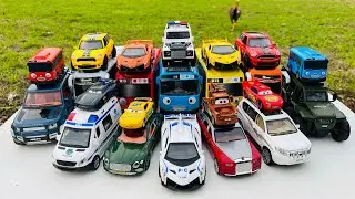 Unboxing Mobil mobilan, Bus tayo, Mobil Police, Ambulance, Jeep, Lamborghini Scv12, Toyota Car #1105