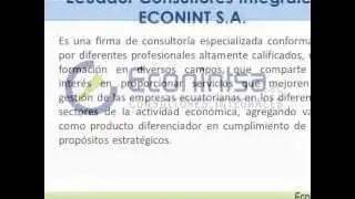 Presentaci&oacute;n de Servicios Profesionales ECONINTSA