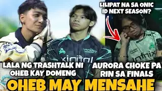 OHEB may mainit na mensahe kay DOMENGKITE. AURORA bakit nag choke? TLPH INITLOG ang RORA paano?