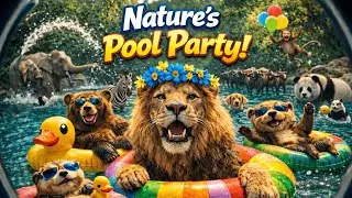 Funny Animals Throw a Secret Pool Party (It Gets CRAZY!) 🦁💦