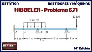 Est&aacute;tica Hibbeler. Problema 6.71 An&aacute;lisis Estructural. BASTIDORES Y MAQUINAS (14 Edici&oacute;n)