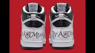 Supreme x Nike SB SB Dunk High By Any Means Sneakers Detailed Look