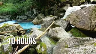 Calming Turquoise River in the Alps (10 Hours) White Noise for Sleeping/studying.