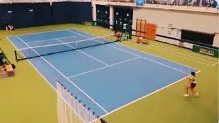 Paula Badosa and Emma Raducanu in action during their training practice | MeiLee Vlogs