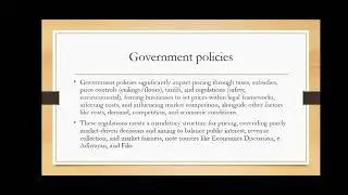 Subject - Economics.... Factors affecting pricing 