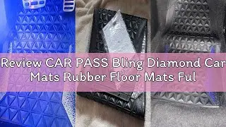 Review CAR PASS Bling Diamond Car Mats Rubber Floor Mats Full Set Anti-Slip 3D Rhombus Waterproof Tr