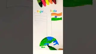 Republic day|| India flag drawing with nature #art#viral#subscribe#tiktok#drawing