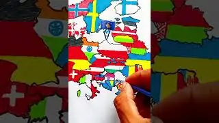 Draw Kosovo 🇽🇰 Flag Map #kosovo