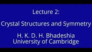 Crystal Structures and Symmetry (2015)