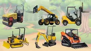 Macam macam alat berat mini:road roller telehander forklift buldoser excavator skid steer loader