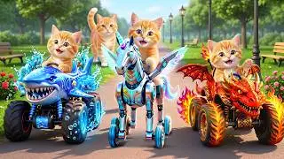 Mama Cat Trims Fur on the Farm and Makes Tiger Hat For Kittens At Home🐾🎩🐯