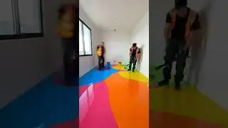 This Floor Just WENT WILD 🤯🔥 #epoxyfloor #floortransformation #beforeandafter #satisfying #home