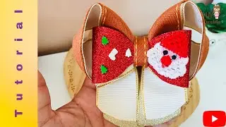 ESPECIAL DE NATAL/ LAÇO MUITO FÁCIL PARA INICIANTES PASSO A PASSO COMPLETO/ RIBBON BOW HAIR