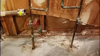 Making a plywood jig to fit subfloor sheeting around plumbing pipes.