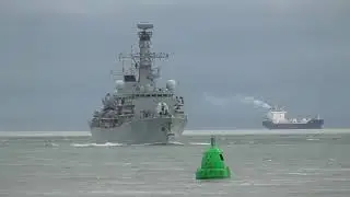 Royal Navy Frigate HMS Lancaster Entering Portsmouth 7th October 2021 following NATO Exercises