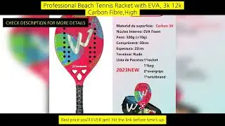 3K Camewin-Full Carbon Fiber Beach Tennis Racket, Rough Surface, Cover Bag,