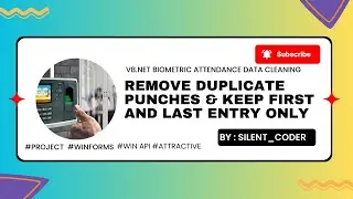 Biometric Attendance Data Cleaning | Remove Duplicate Punches & Keep First and Last Entry Only #win