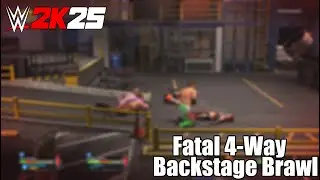 WWE 2K25: Fatal 4-Way Backstage Brawl with Created Wrestlers!