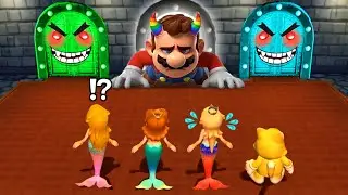 Mario Party 9 Minigames - Peach Mermaid VS Daisy VS Rosalina VS Mario Cat (Hardest Difficulty)