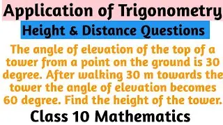 The angle of elevation of the top of a tower from a point on the ground is 30 degree.