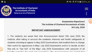 Ca exam cancelled and merged with nov exam|Ca updates|ca may 2020 exam cancelled|postponed may 2020