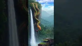 Ancient Predator Lurking Above the Falls #shortvideo #nature #snake