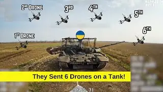 Ukrianian tank destroyed by 6 FPV drones Cor