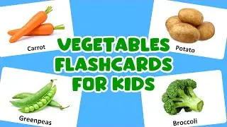 🥕 Vegetables Flashcards for Kids | Learn Vegetable Names for Babies, Toddlers & Preschool
