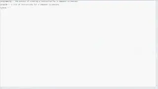 Programming Basics -- #1: Programming Vocab & Intro
