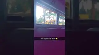 Dumb kid jumps out of bus window. (Funny)