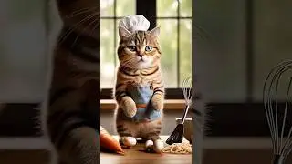 cat cooks noodles and eats noodles  #ai #cats #cute #cooking