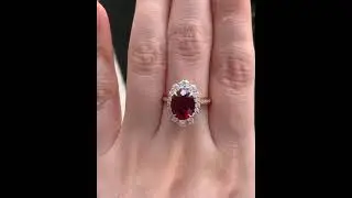 Luxury 14K Gold Plated Garnet Red Gemstone Ring -  Elegant Cocktail Jewelry