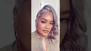 Gray ponytail extensions | Soul Lady Wigs x Slatebaechris