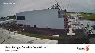 Shannon Airport timelapse of commercial development of a 72,333 sq ft Hangar for wide-body aircraft.