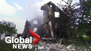 Russian shelling leaves Kharkiv homes on fire, buildings reduced to rubble