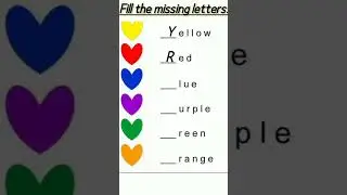 Missing letters colors name || kids learn || #shortvideo #shorts #kidsvideo #childrenseducation