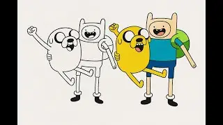 Adventure Time Coloring Fun  Finn & Jake Coloring Video for Kids