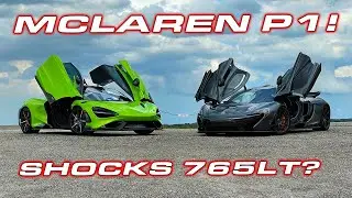 My friend bought a McLaren P1 and it's CRAZY FAST! * P1 vs 765LT Drag Race