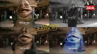 Escena de Han Solo Hablando con Jabba del Episodio lV En cuatro Versiones: