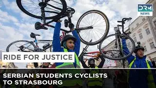Serbian Student Cyclists Ride to Strasbourg Seeking EU Support | DRM News | AC1Z