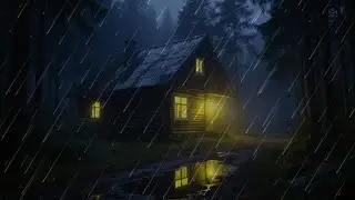 🔥 Warm Cabin, Cold Rain | Calming Rain Sounds to Sleep All Night