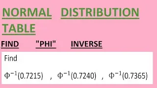 NORMAL DISTRIBUTION TABLE FINDING PHI INVERSE