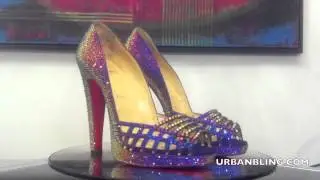 Urban Bling Christian Louboutin Chalumo Meridian Blue Strass