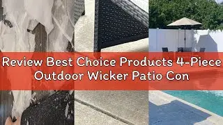Review Best Choice Products 4-Piece Outdoor Wicker Patio Conversation Furniture Set for Backyard w/C