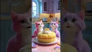 Cats Baking a Delicious Butter Cake! 🐱🎂 | Cute & Funny | #shorts #animation #cat #cooking