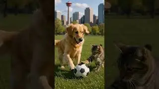 The Cutest Soccer Match Ever! ❤️🐾 #Shorts #PetsPlaying #Football #Viral #fyp #aivideo