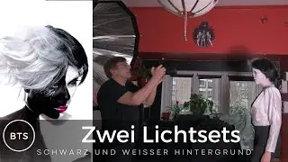 Zwei Lichtsets im Wohnzimmer weiß und schwarz mit Sarathustra Schminktips für das Makeup