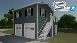 American Garage With Apartment - Farming Simulator 2022 [FS 22 LS 22 Placeable Farmhouse Build Mod]
